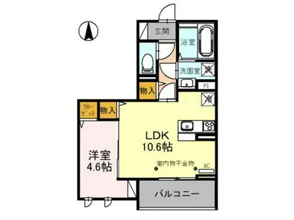 ドエル23(1LDK/3階)の間取り写真