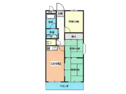 グレイスコート(3LDK/1階)の間取り写真