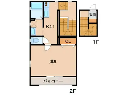 フラン・コンフォート(1K/2階)の間取り写真