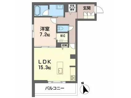 カーサ・レジデンス(1LDK/4階)の間取り写真