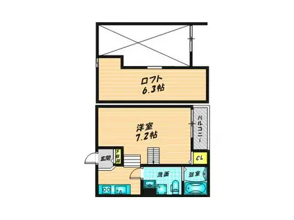 エムズコート(1K/1階)の間取り写真