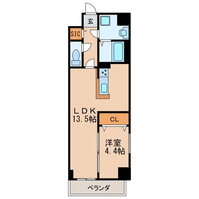 PRIMAL千種STELO(1LDK/2階)の間取り写真