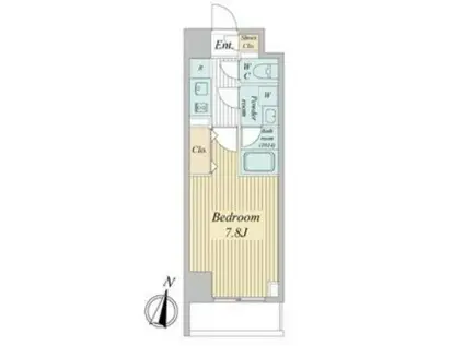 トゥールタ二日町(1K/8階)の間取り写真