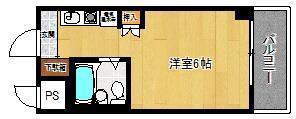スカイコート姫路(1K/2階)の間取り写真