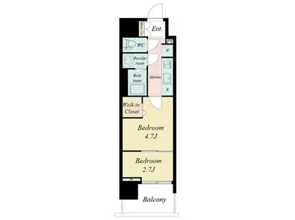 ドゥーエ天満橋(2K/6階)の間取り写真