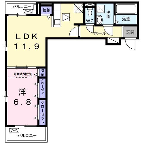 メゾン サンリット(1LDK/1階)の間取り写真
