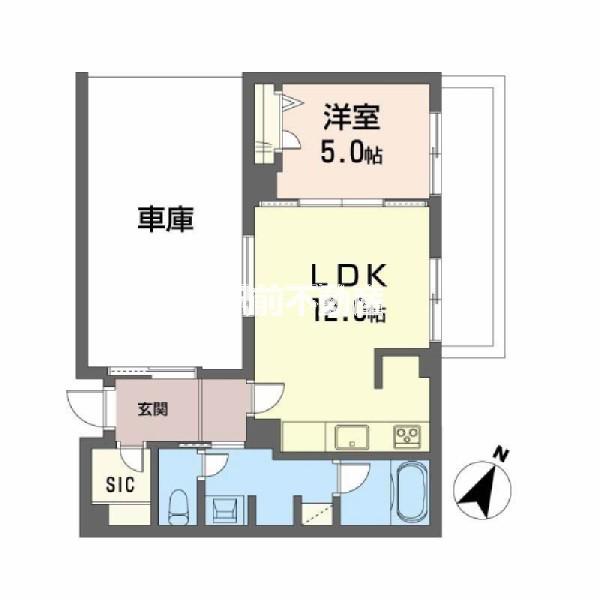 シャーメゾン上大利レジデンス(1LDK/1階)の間取り写真