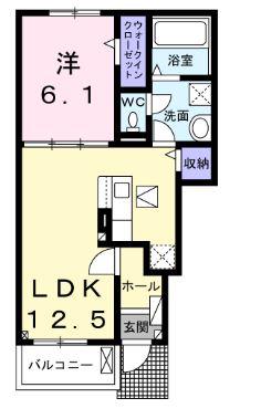 LUNA&LA(1LDK/1階)の間取り写真