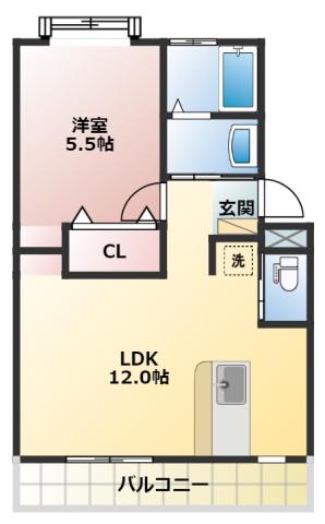 ラフィネ(1LDK/1階)の間取り写真