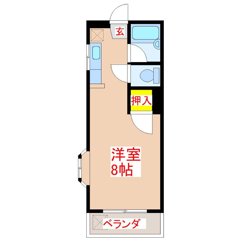 ビッグバーンズシーサイド(ワンルーム/1階)の間取り写真