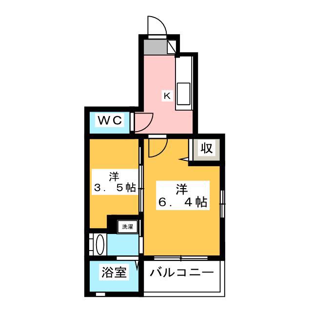 クイーン・ヒルズ(1SK/1階)の間取り写真