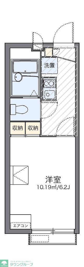 レオパレスシティーE(1K/2階)の間取り写真
