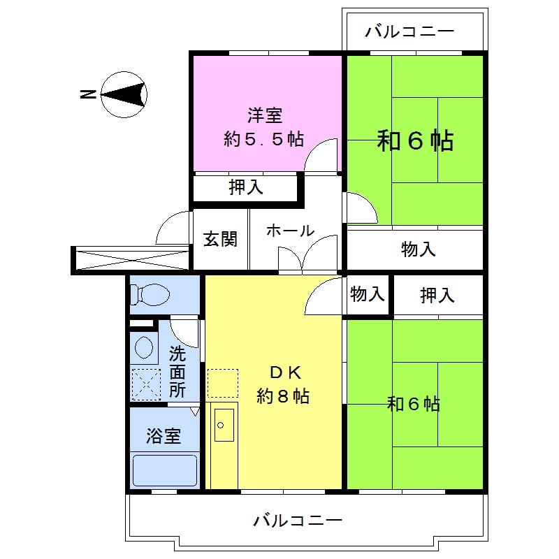 パストラル菅原II(3DK/3階)の間取り写真