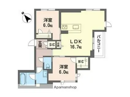 エクラージュ(2LDK/4階)の間取り写真