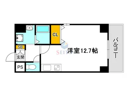 グランブルジュ(ワンルーム/2階)の間取り写真