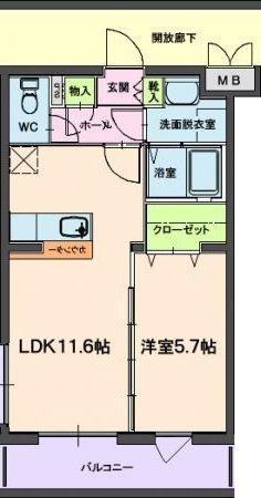 セラヴィー参番館(1LDK/1階)の間取り写真