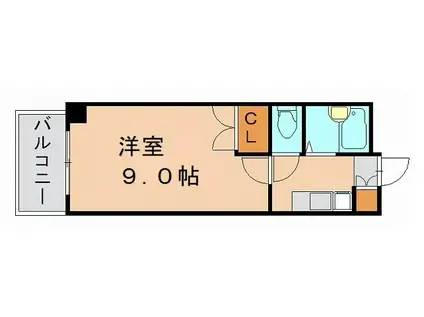 プロミネンスコート博多(1K/3階)の間取り写真