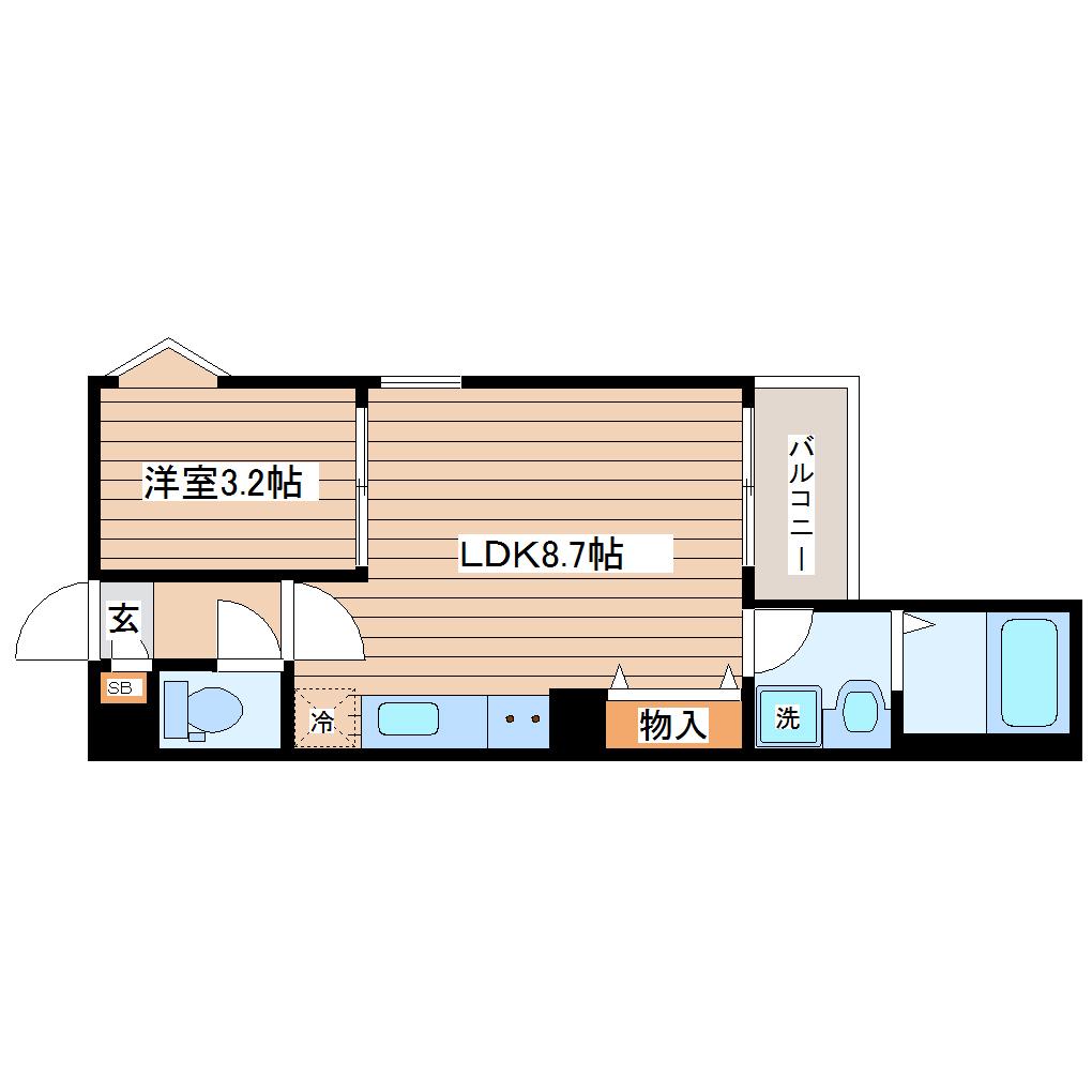 REGALEST長町南MT(1LDK/1階)の間取り写真