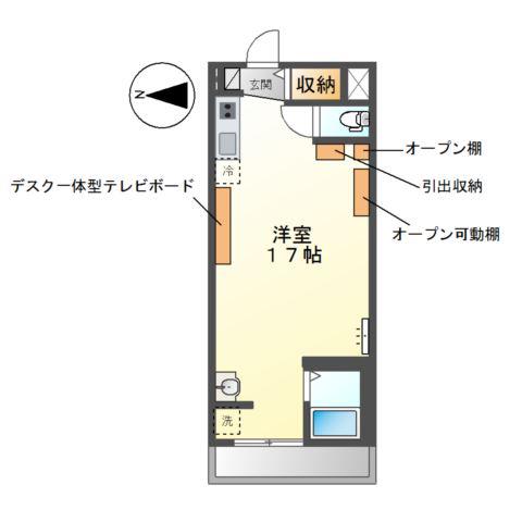 ミスティおいせ(ワンルーム/3階)の間取り写真