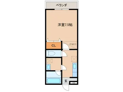 ブリーズベイヒルズ宇佐(1K/1階)の間取り写真