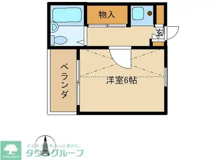 レッズ北越谷(1K/2階)の間取り写真
