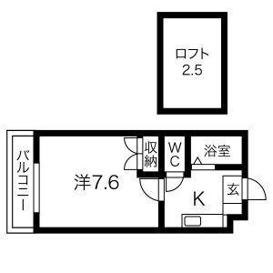 FJ-1(1K/1階)の間取り写真