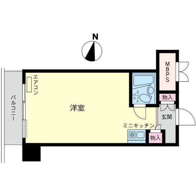 秀和日本橋箱崎レジデンス(ワンルーム/6階)の間取り写真