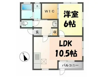 クレアールカーサ(1LDK/1階)の間取り写真