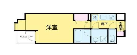 W-GATES TOWER (1K/8階)の間取り写真