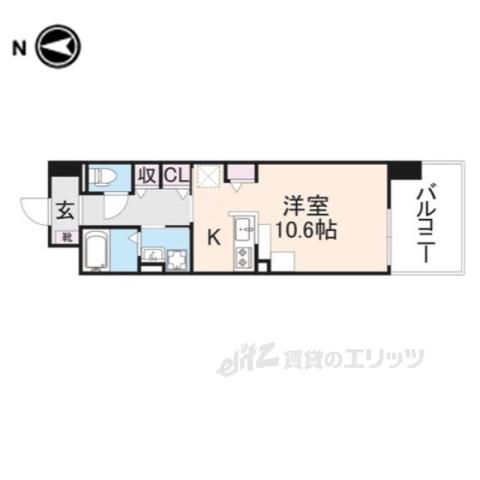 フェリス(ワンルーム/4階)の間取り写真