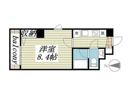 K・HIROO(1K/8階)の間取り写真