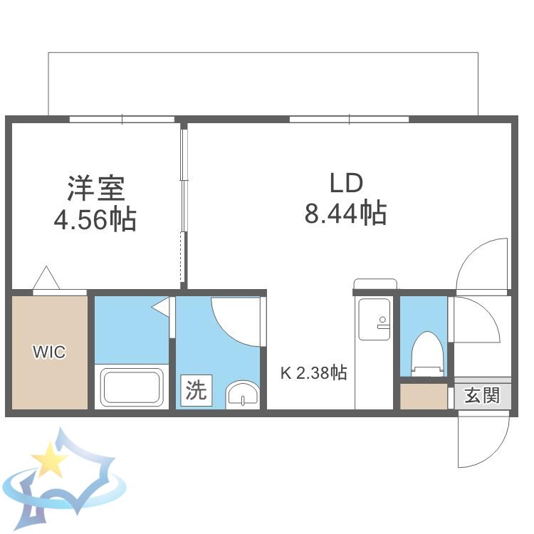 HARNESS 南11条(1LDK/2階)の間取り写真