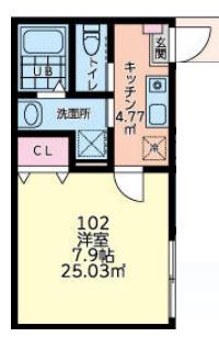 ライオンズヴィラ桜台(1K/1階)の間取り写真