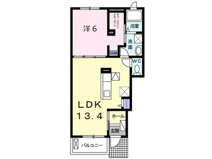 ココメゾンII(1LDK/1階)の間取り写真