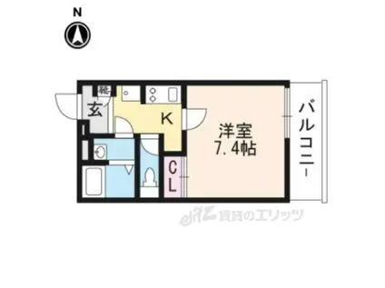 アリエッタウメヅ(1K/1階)の間取り写真