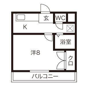 マンションブリッジ88(1K/3階)の間取り写真