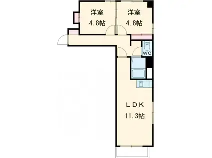 グレイス表町(2LDK/7階)の間取り写真