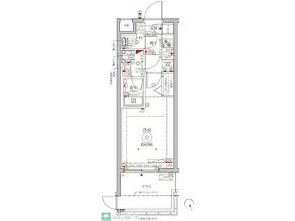 クレイシアIDZ横浜大倉山(1K/1階)の間取り写真