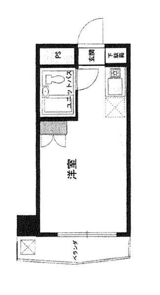 ハイツベルグ武蔵(1K/2階)の間取り写真
