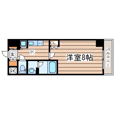 フォレスト・ヒル仙台青葉(1K/3階)の間取り写真