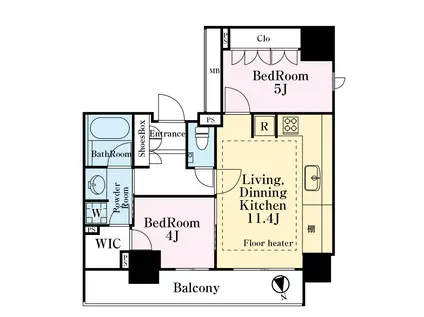 リビオレゾン大手町(2LDK/3階)の間取り写真