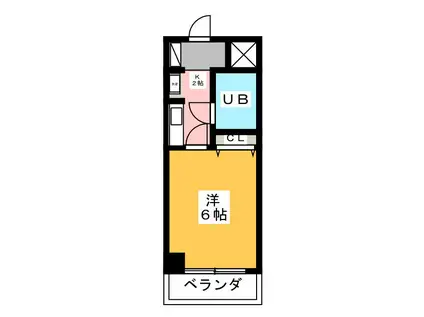 ビートルズスクエア横浜(1K/2階)の間取り写真