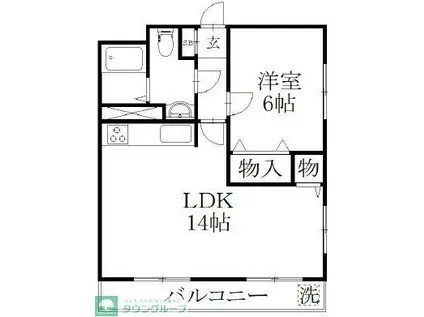 八潮インペリアルハイツ(1LDK/5階)の間取り写真