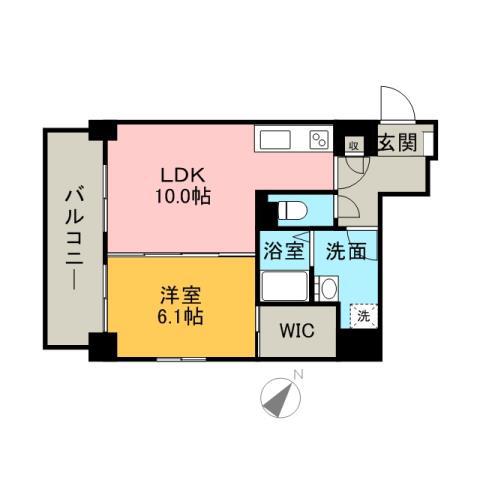 コンフォール博多駅南(1LDK/3階)の間取り写真