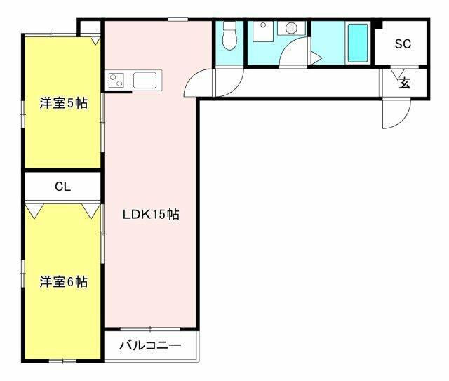 GRANMIORE(2LDK/1階)の間取り写真