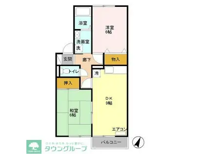 S-CLASS(2LDK/2階)の間取り写真