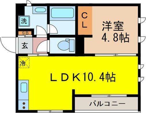 クレールメゾン(1LDK/2階)の間取り写真