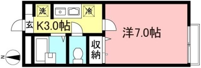 アップルビレッジIII(1K/2階)の間取り写真