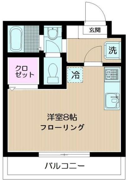 MUスクエア等々力(ワンルーム/3階)の間取り写真