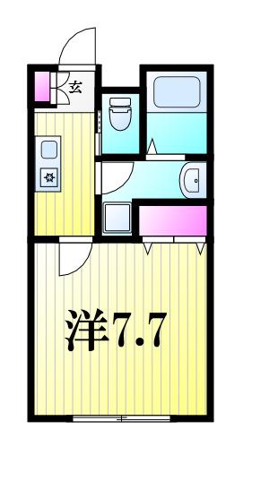 SKリデンテ北松戸(1K/1階)の間取り写真